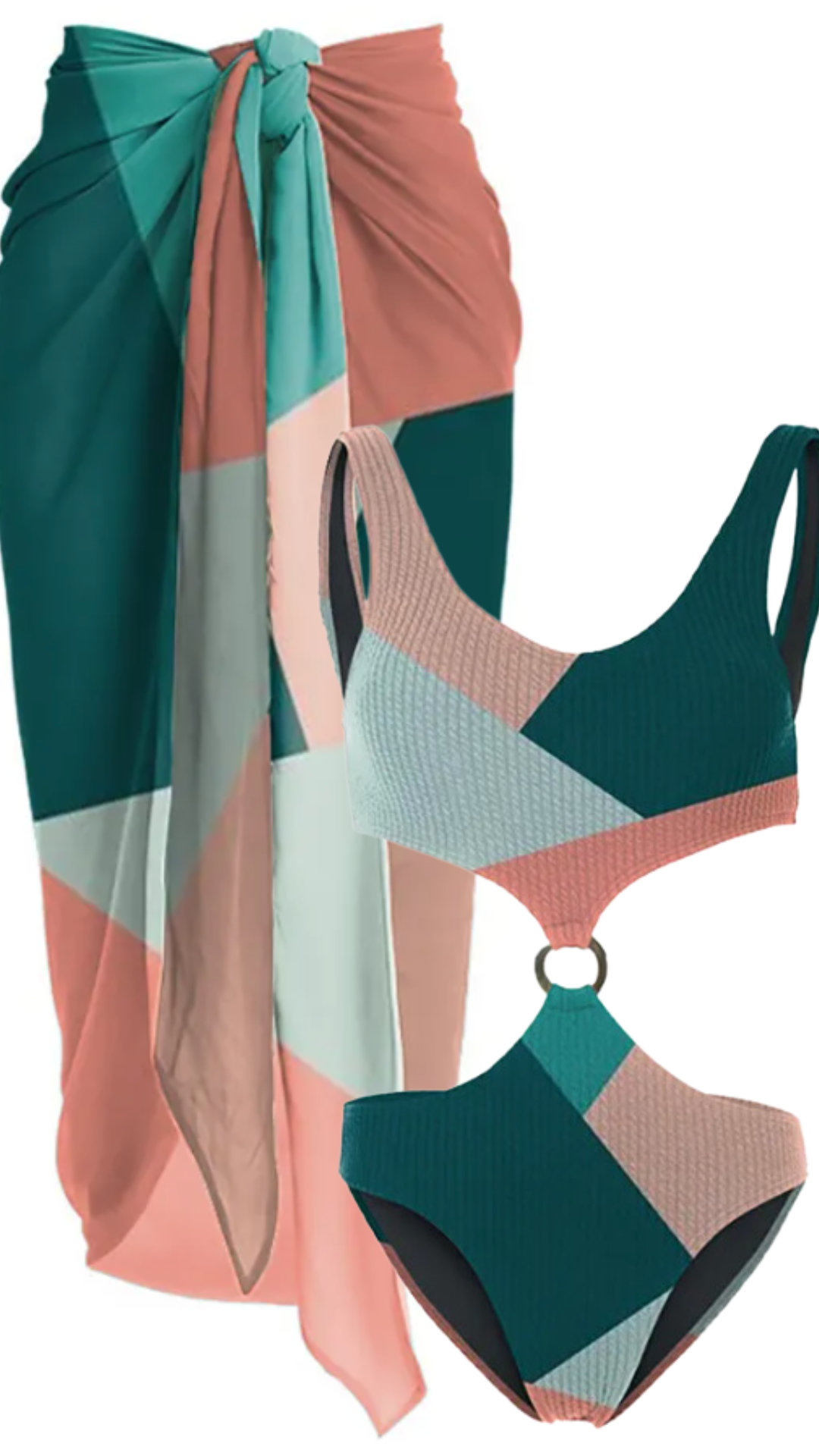 Kit Moda Praia ou Maiô ou Saída - Geométrico - Mudeseulook