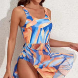 Maiô Vestido - Azul Estampado - Mudeseulook