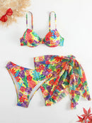 Biquíni Vintage Floral 3 Peças - Mudeseulook