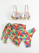 Biquíni Vintage Floral 3 Peças - Mudeseulook