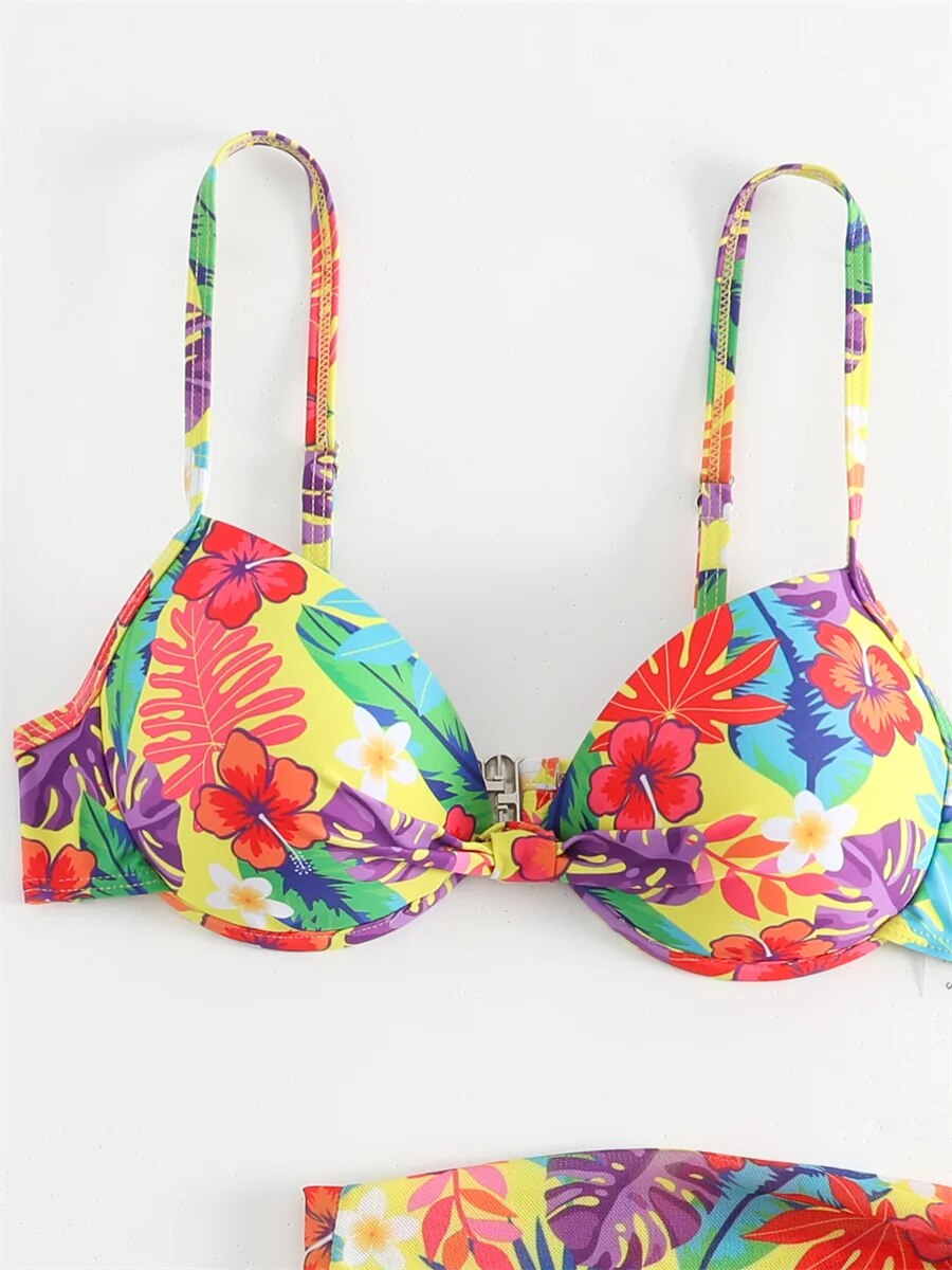 Biquíni Vintage Floral 3 Peças - Mudeseulook