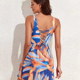 Maiô Vestido - Azul Estampado - Mudeseulook