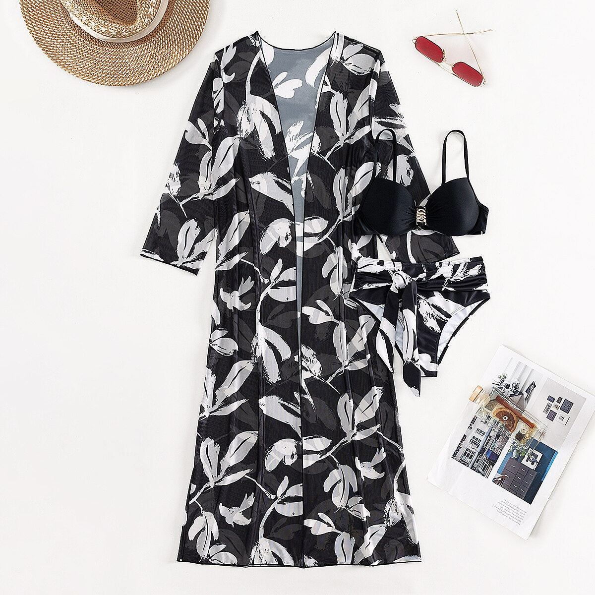 Kit Moda Praia - Biquíni + Saída - 04 Cores - Mudeseulook