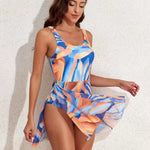 Maiô Vestido - Azul Estampado - Mudeseulook