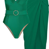 Kit Moda Praia ou Maiô ou Saia - Green Retro - Mudeseulook