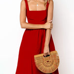 Vestido Midi Soltinho Decote Reto - Mudeseulook