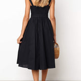 Vestido Midi Soltinho Decote Reto - Mudeseulook