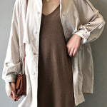 Casaco Parka Casual Acinturado com Bolsos - Mudeseulook