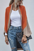 Cardigan Boho Manga Ampla Bloco de Cor - Mudeseulook