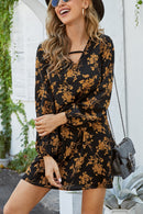 Vestido Curto Flores Decote V - Mudeseulook