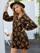 Vestido Curto Flores Decote V - Mudeseulook