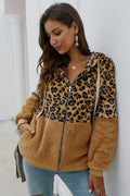 Blusa Moletom com Zíper e Estampa Leopardo - Mudeseulook