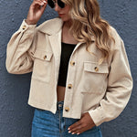 Jaqueta Bomber Gola de Lapela com Bolsos - Mudeseulook