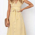 Vestido Midi Laço na Cintura - Mudeseulook