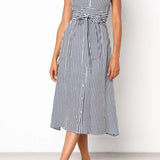 Vestido Midi Laço na Cintura - Mudeseulook