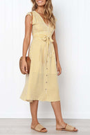 Vestido Midi Laço na Cintura - Mudeseulook