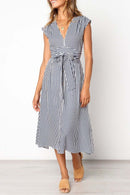 Vestido Midi Laço na Cintura - Mudeseulook