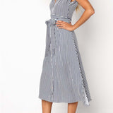 Vestido Midi Laço na Cintura - Mudeseulook