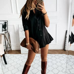 Vestido Chemise Curto Plissado - Mudeseulook