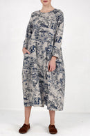 Vestido Midi Estampado Porcelana Japonesa - Mudeseulook