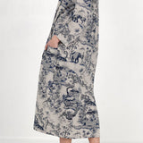 Vestido Midi Estampado Porcelana Japonesa - Mudeseulook
