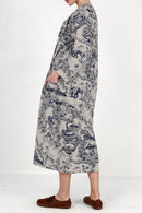Vestido Midi Estampado Porcelana Japonesa - Mudeseulook