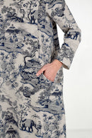 Vestido Midi Estampado Porcelana Japonesa - Mudeseulook
