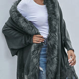 Cardigan Xale Fake Fur com Franjas - Mudeseulook