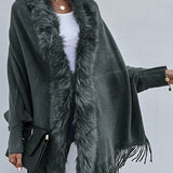 Cardigan Xale Fake Fur com Franjas - Mudeseulook