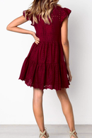 Vestido Curto Detalhe Babado no Ombro - Mudeseulook