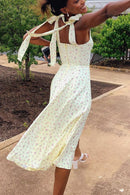 Vestido Nice Midi Alça Amarração e Fenda - Mudeseulook
