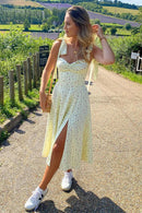 Vestido Nice Midi Alça Amarração e Fenda - Mudeseulook