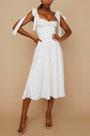 Vestido Nice Midi Alça Amarração e Fenda - Mudeseulook