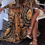 Vestido Boho Decote V e Fenda Frontal - Mudeseulook