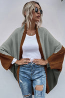 Cardigan Boho Manga Ampla Bloco de Cor - Mudeseulook