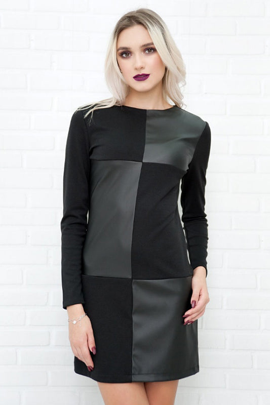 Vestido Mini Quadriculados Couro - Mudeseulook