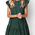 Vestido Curto Detalhe Babado no Ombro - Mudeseulook