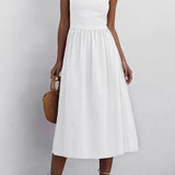 Vestido Midi Soltinho Decote Reto - Mudeseulook